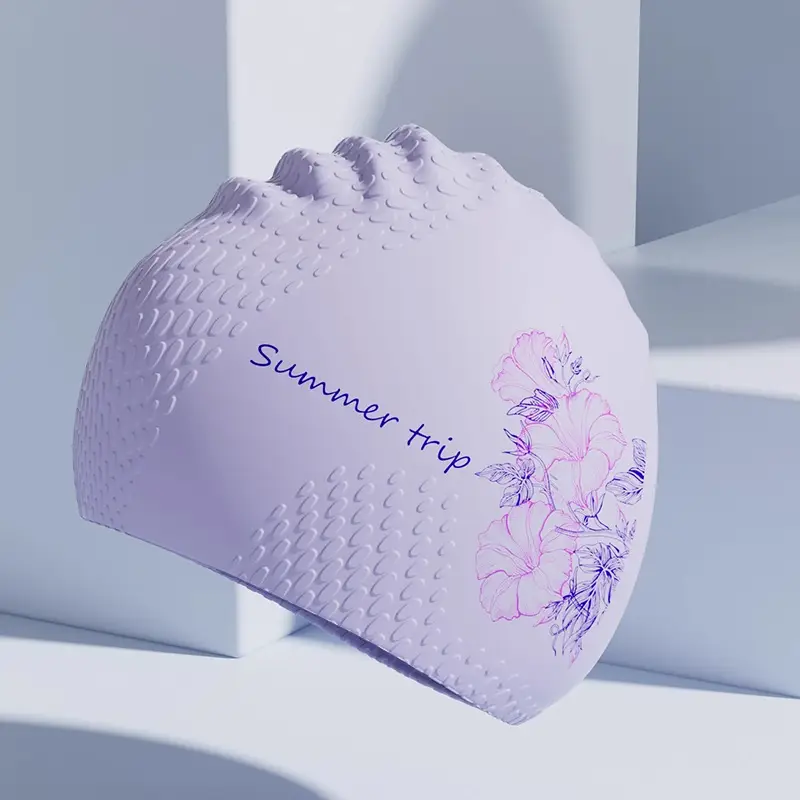 New Style Swimming Cap for Women with Long Hair, Waterproof and Non-Tightening, Men's Silicone Enlarged Professional Swimming Cap and Goggles Set