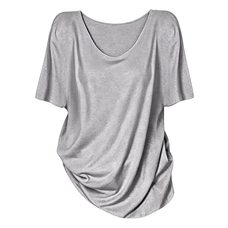 Plus-Size Casual Short-Sleeve Loose T-Shirt for Women, 2026 New Summer V-Neck T-Shirt for Curvy Women, Conceals Body Shape and Makes You Look Slimmer