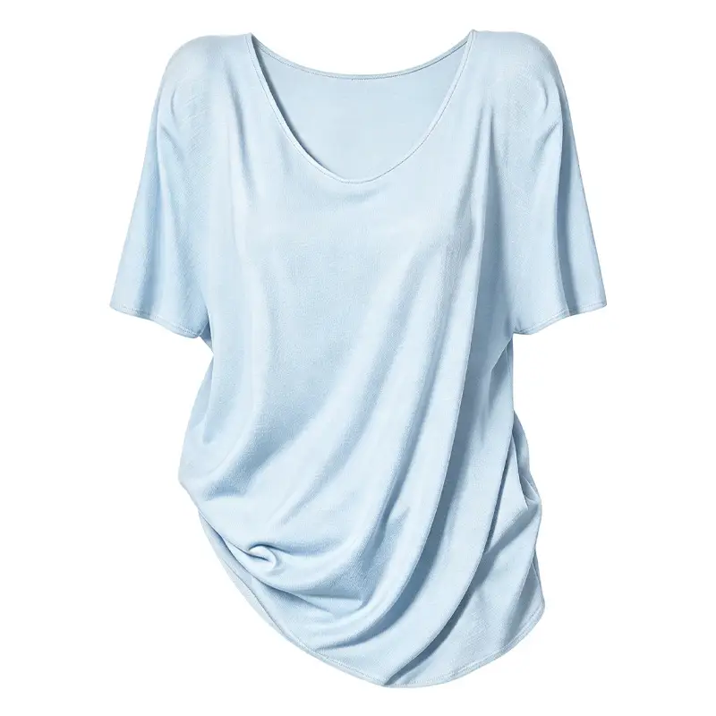 Plus-Size Casual Short-Sleeve Loose T-Shirt for Women, 2026 New Summer V-Neck T-Shirt for Curvy Women, Conceals Body Shape and Makes You Look Slimmer