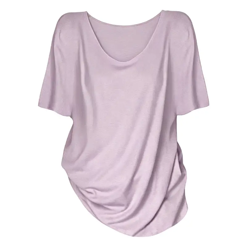 Plus-Size Casual Short-Sleeve Loose T-Shirt for Women, 2026 New Summer V-Neck T-Shirt for Curvy Women, Conceals Body Shape and Makes You Look Slimmer