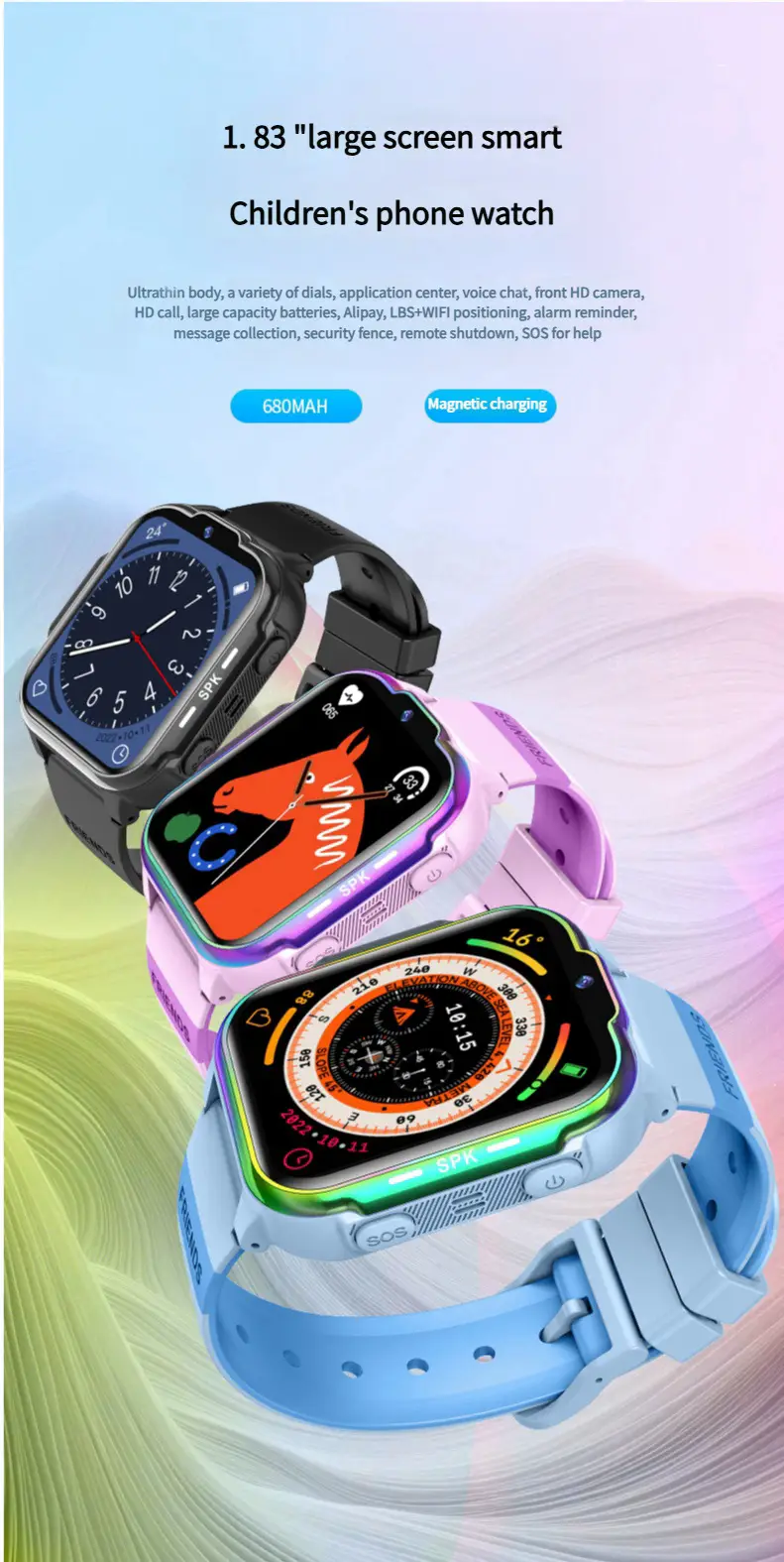 Cross-Border E-Commerce Children's Popular Smart Phone Watch with Gps Positioning, Waterproof, Multi-Language Q12 Wholesale Gift — feature 1