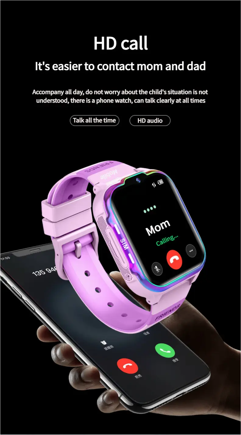 Cross-Border E-Commerce Children's Popular Smart Phone Watch with Gps Positioning, Waterproof, Multi-Language Q12 Wholesale Gift — feature 2
