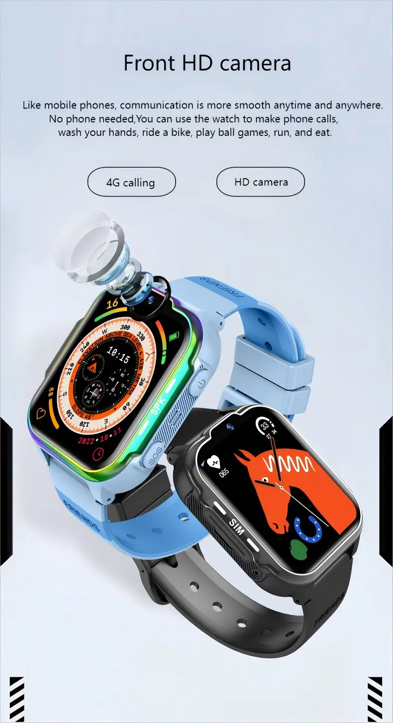 Cross-Border E-Commerce Children's Popular Smart Phone Watch with Gps Positioning, Waterproof, Multi-Language Q12 Wholesale Gift — feature 3