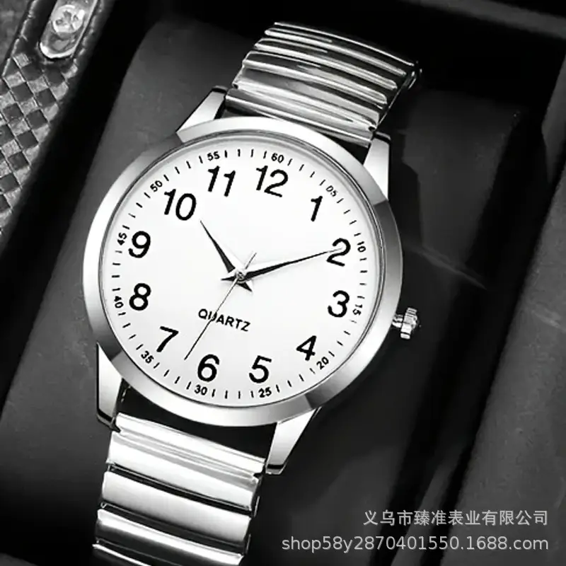 E-Commerce Hot-Selling Elderly Watch with No Adjustment Needed for the Strap, Large Numbers, Luminous Quartz Watch, Gift for the Elderly, Wholesale Wristwatches