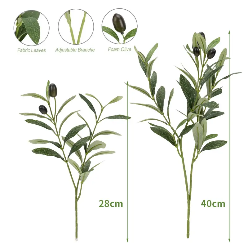 Cross-Border Labelable Artificial Olive Branch with One Stem, Two or Four Branches, with Fruit, Plastic Decoration for Wedding and Home Decor - Image 3