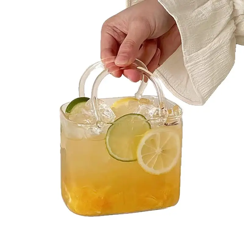 High-Looking Handbag-Style Glass Cup Large-Capacity Transparent Juice Cup Bar-Specific Red Wine Cocktail Cup - Image 6