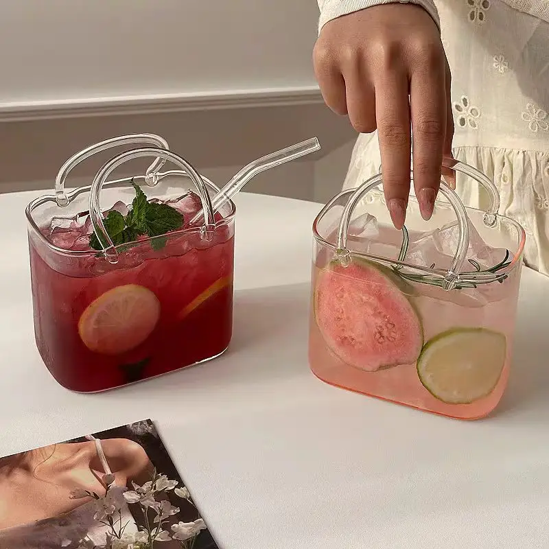 High-Looking Handbag-Style Glass Cup Large-Capacity Transparent Juice Cup Bar-Specific Red Wine Cocktail Cup — feature 10