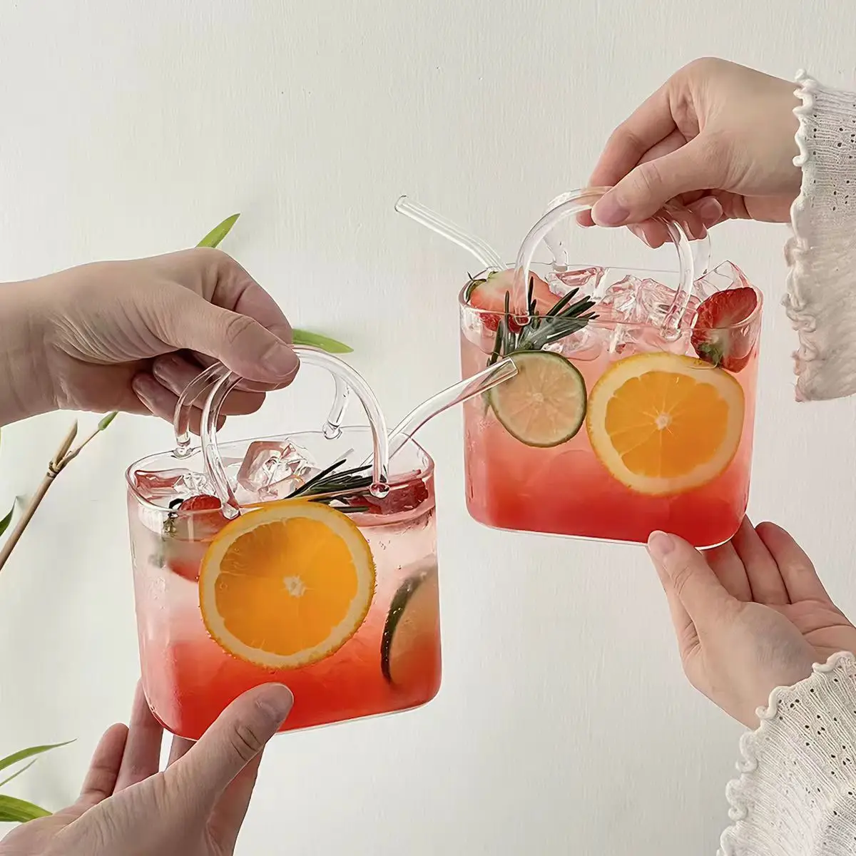 High-Looking Handbag-Style Glass Cup Large-Capacity Transparent Juice Cup Bar-Specific Red Wine Cocktail Cup — feature 15