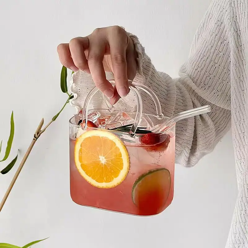 High-Looking Handbag-Style Glass Cup Large-Capacity Transparent Juice Cup Bar-Specific Red Wine Cocktail Cup — feature 16
