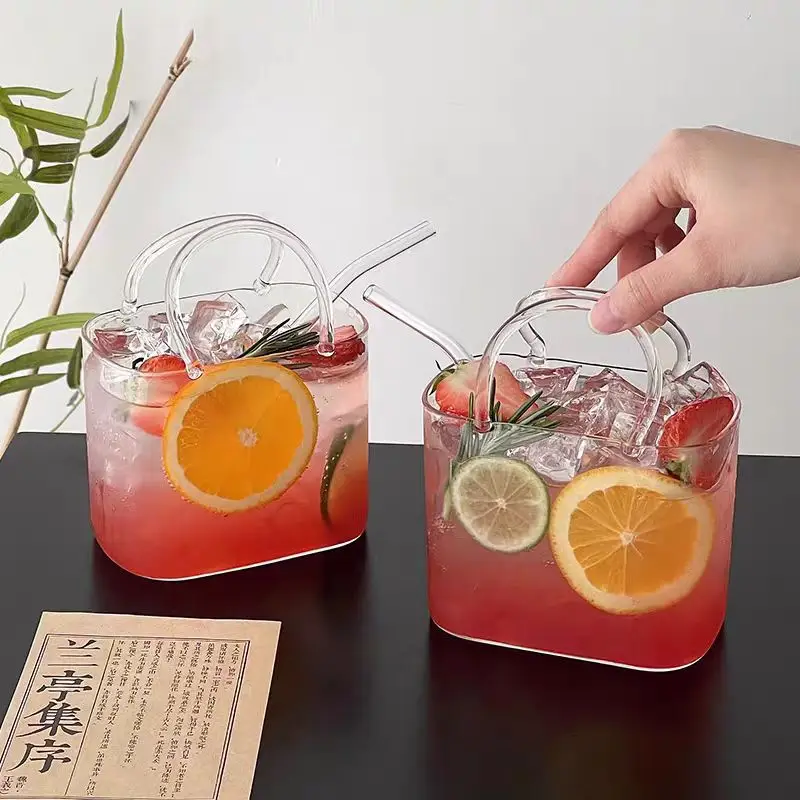 High-Looking Handbag-Style Glass Cup Large-Capacity Transparent Juice Cup Bar-Specific Red Wine Cocktail Cup — feature 18