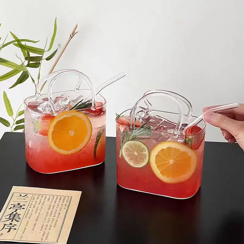 High-Looking Handbag-Style Glass Cup Large-Capacity Transparent Juice Cup Bar-Specific Red Wine Cocktail Cup — feature 19