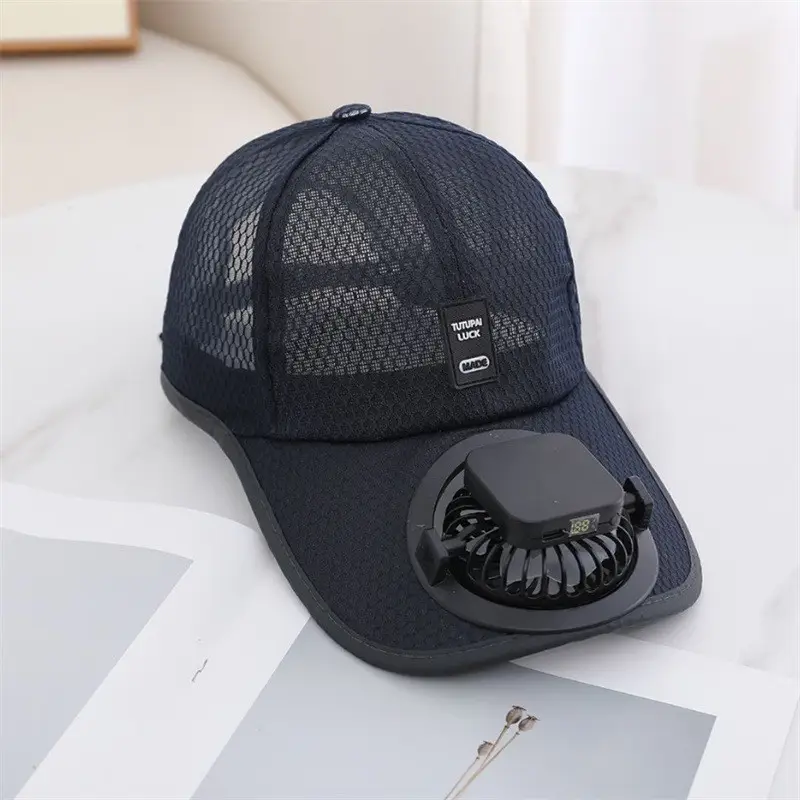 Solar-Powered Fan Baseball Cap, Rechargeable Fan Sun Protection Hat, Uv Protection, Extended Brim, Fishing Sun Hat