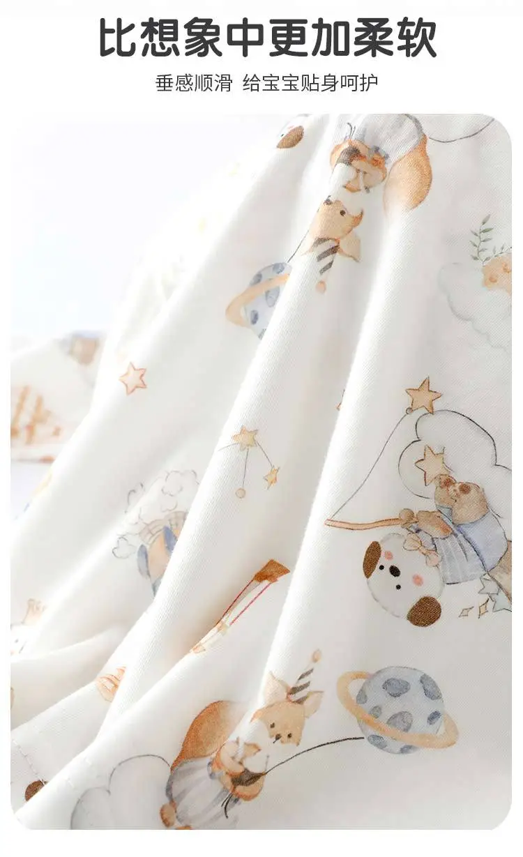 New Children's Summer Pure Cotton Three-Quarter Sleeve Set, Thin Style for Boys and Girls, Class a Seamless Loungewear, Baby Pajamas — feature 7