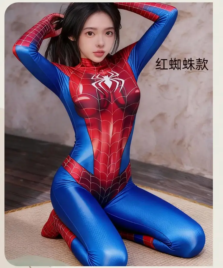 Halloween Spider-Man Adult Bodysuit Asuka Cosplay Outfit Rei Ayanami Jumpsuit Uniform Role-Playing — feature 9