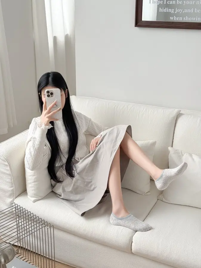 Color-Blocked Socks for Women, Boat Socks, Thin Silicone Non-Slip Invisible Socks for Spring and Summer, Summer Cotton Socks — feature 3