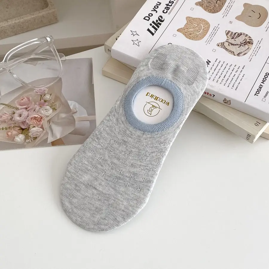 Color-Blocked Socks for Women, Boat Socks, Thin Silicone Non-Slip Invisible Socks for Spring and Summer, Summer Cotton Socks