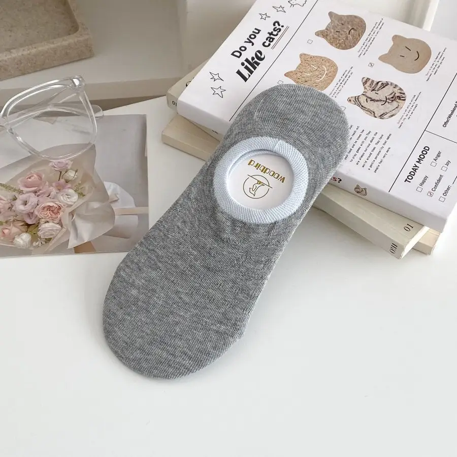 Color-Blocked Socks for Women, Boat Socks, Thin Silicone Non-Slip Invisible Socks for Spring and Summer, Summer Cotton Socks