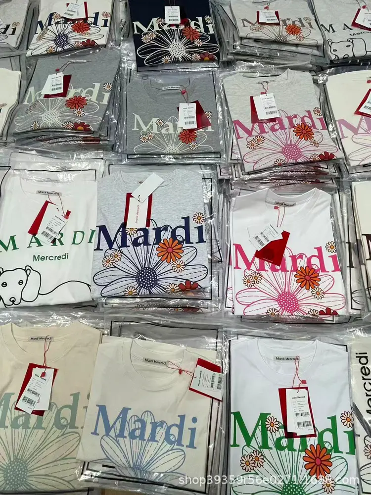 Korean Version In-Stock Mardi Short-Sleeve T-Shirt with Daisy and Dachshund Print, Same Style as Kim Go-Eun, Loose Fit Versatile Top for Women