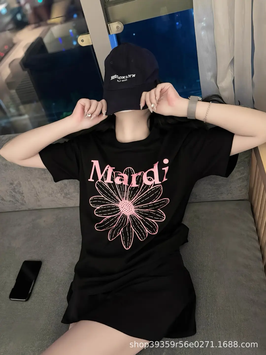 Korean Version In-Stock Mardi Short-Sleeve T-Shirt with Daisy and Dachshund Print, Same Style as Kim Go-Eun, Loose Fit Versatile Top for Women — feature 11