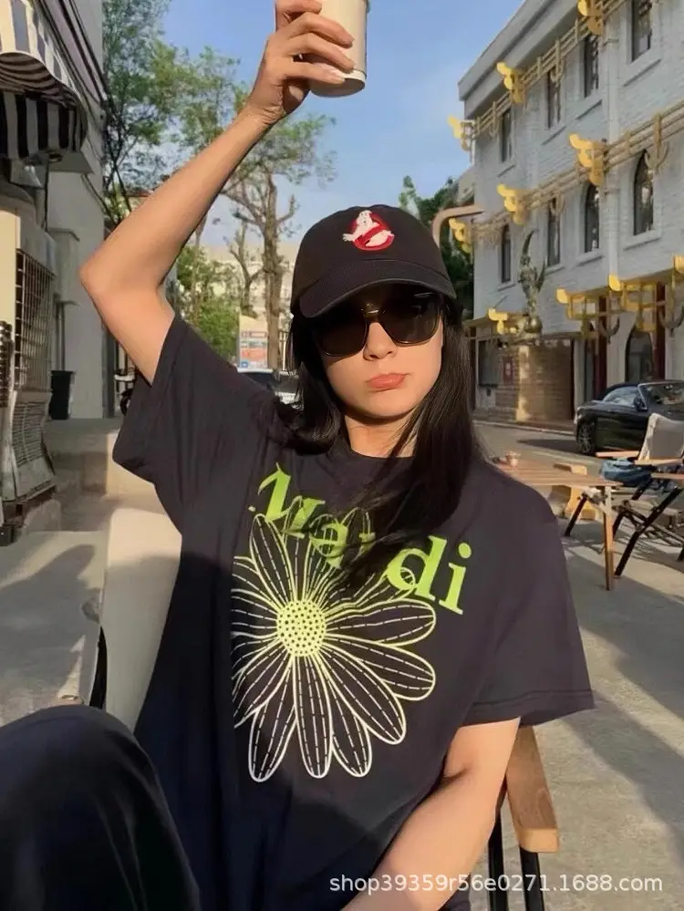 Korean Version In-Stock Mardi Short-Sleeve T-Shirt with Daisy and Dachshund Print, Same Style as Kim Go-Eun, Loose Fit Versatile Top for Women — feature 27