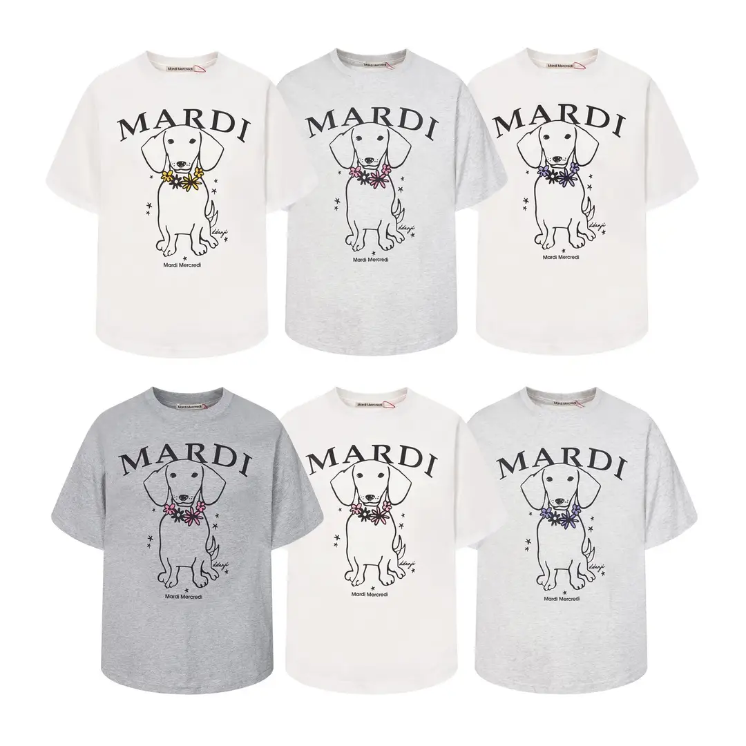 Korean Version In-Stock Mardi Short-Sleeve T-Shirt with Daisy and Dachshund Print, Same Style as Kim Go-Eun, Loose Fit Versatile Top for Women — feature 33