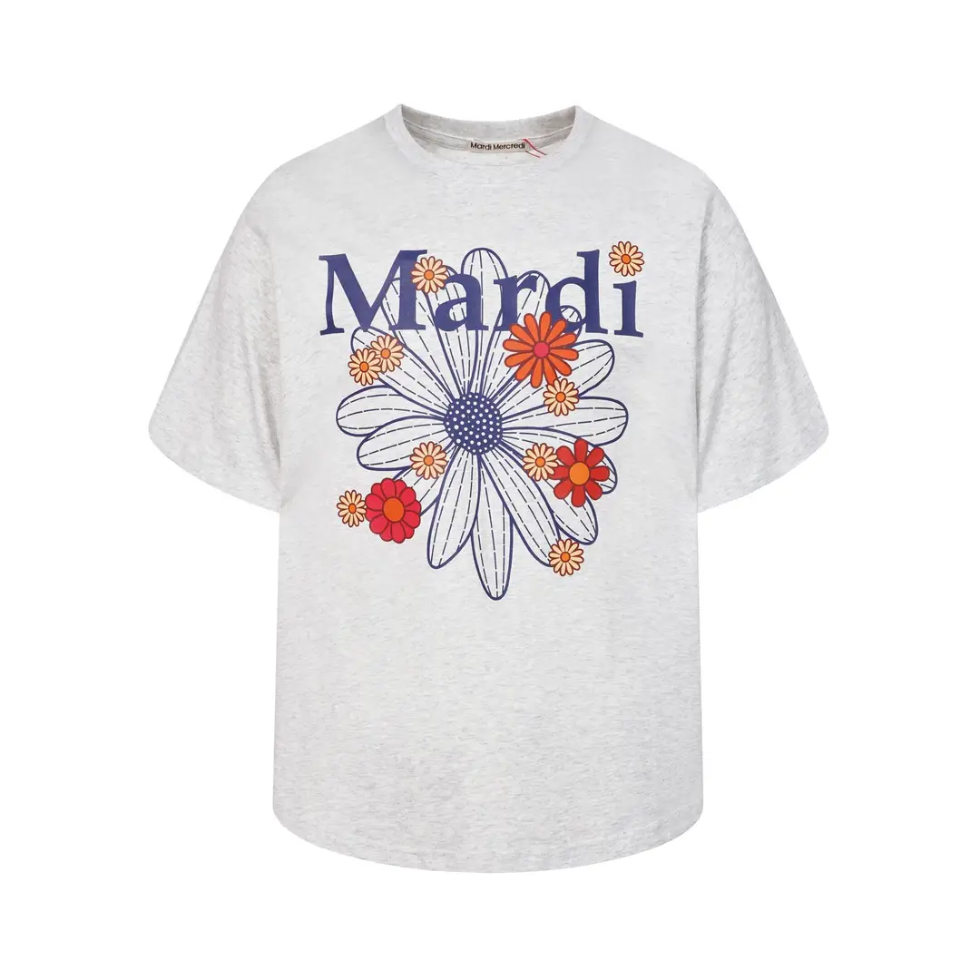 Korean Version In-Stock Mardi Short-Sleeve T-Shirt with Daisy and Dachshund Print, Same Style as Kim Go-Eun, Loose Fit Versatile Top for Women