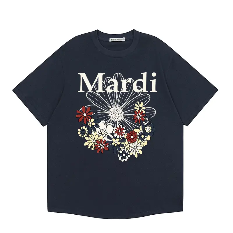 Korean Version In-Stock Mardi Short-Sleeve T-Shirt with Daisy and Dachshund Print, Same Style as Kim Go-Eun, Loose Fit Versatile Top for Women