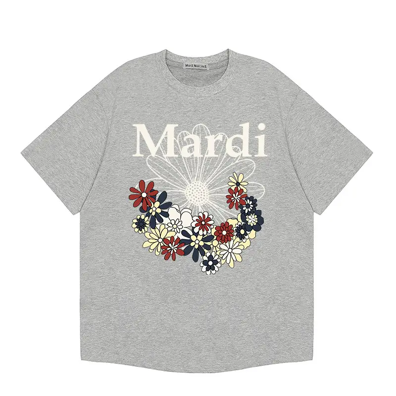 Korean Version In-Stock Mardi Short-Sleeve T-Shirt with Daisy and Dachshund Print, Same Style as Kim Go-Eun, Loose Fit Versatile Top for Women