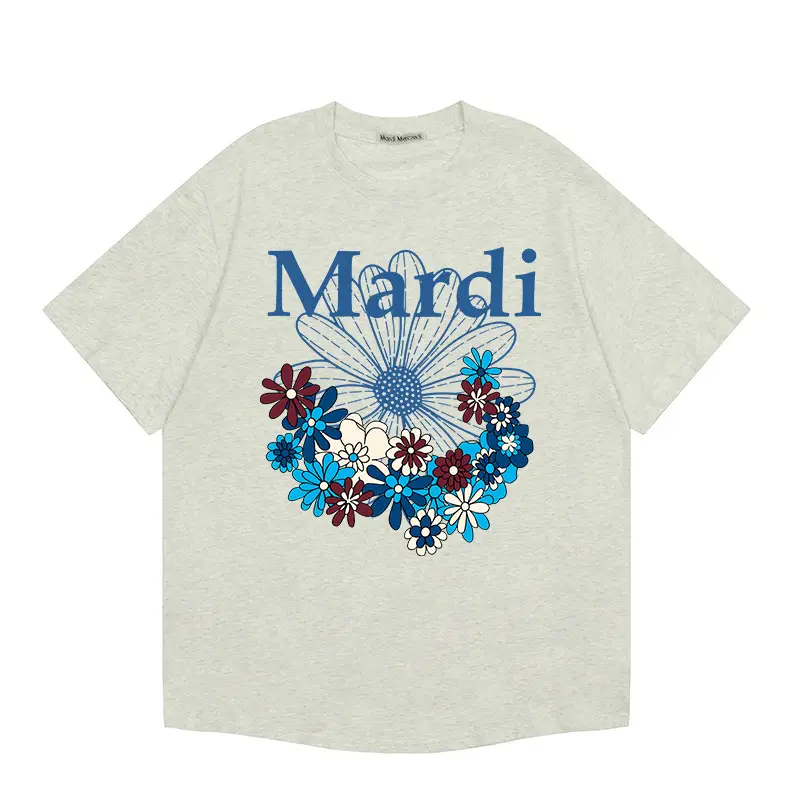Korean Version In-Stock Mardi Short-Sleeve T-Shirt with Daisy and Dachshund Print, Same Style as Kim Go-Eun, Loose Fit Versatile Top for Women