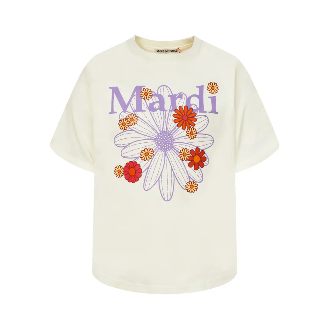 Korean Version In-Stock Mardi Short-Sleeve T-Shirt with Daisy and Dachshund Print, Same Style as Kim Go-Eun, Loose Fit Versatile Top for Women
