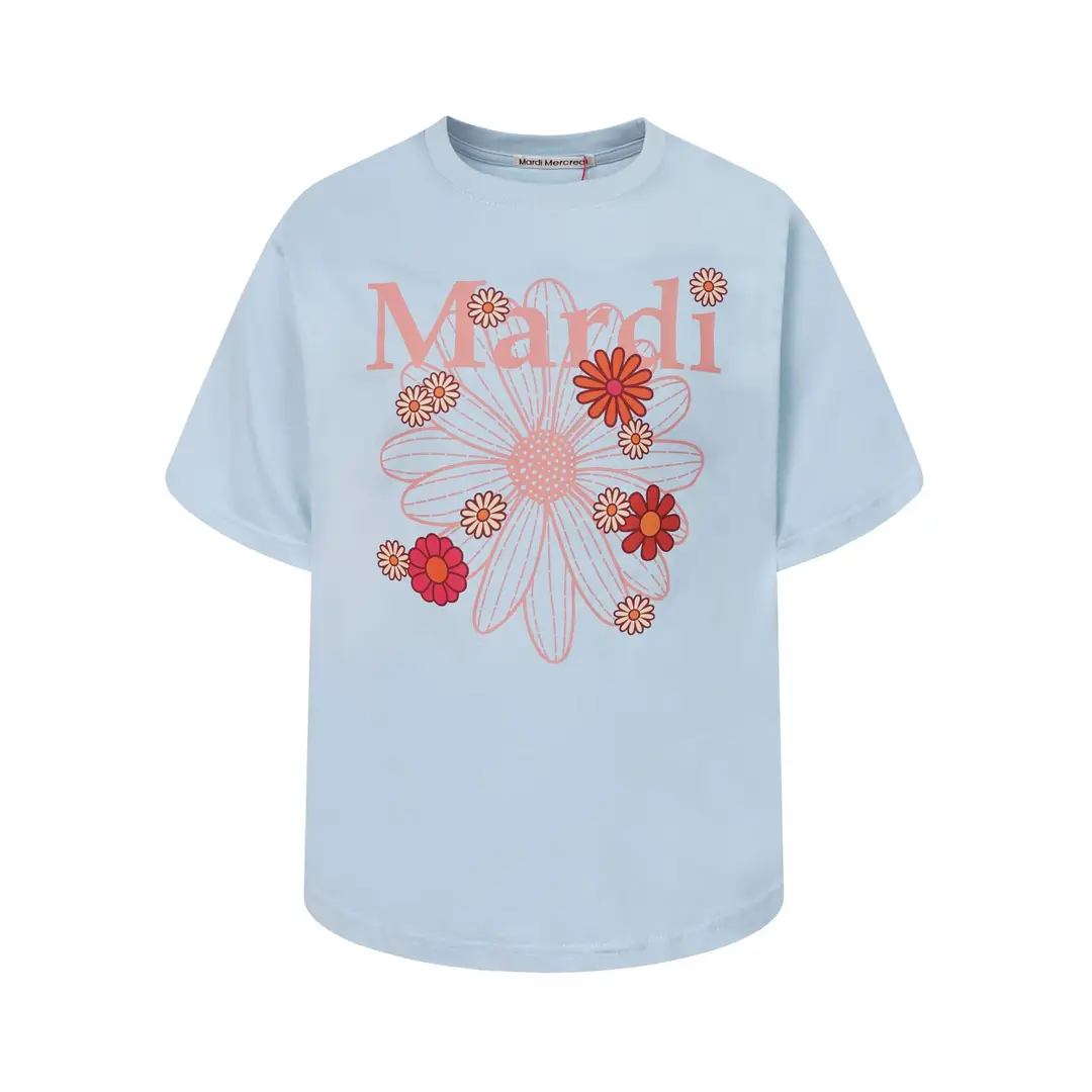 Korean Version In-Stock Mardi Short-Sleeve T-Shirt with Daisy and Dachshund Print, Same Style as Kim Go-Eun, Loose Fit Versatile Top for Women
