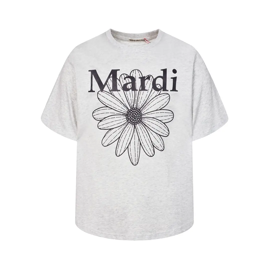 Korean Version In-Stock Mardi Short-Sleeve T-Shirt with Daisy and Dachshund Print, Same Style as Kim Go-Eun, Loose Fit Versatile Top for Women