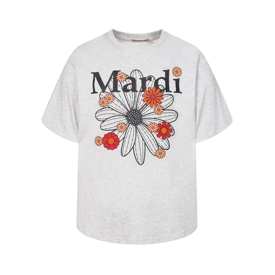 Korean Version In-Stock Mardi Short-Sleeve T-Shirt with Daisy and Dachshund Print, Same Style as Kim Go-Eun, Loose Fit Versatile Top for Women