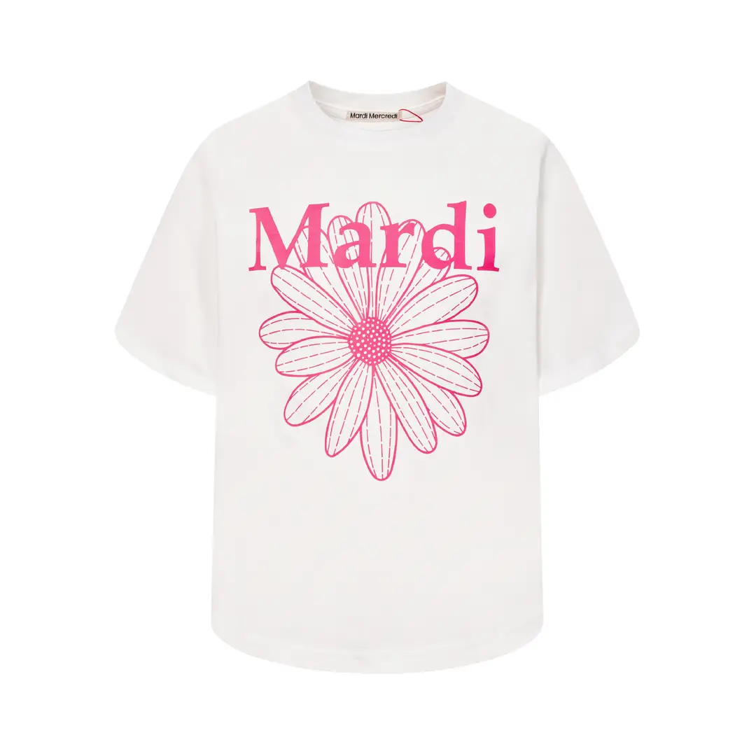 Korean Version In-Stock Mardi Short-Sleeve T-Shirt with Daisy and Dachshund Print, Same Style as Kim Go-Eun, Loose Fit Versatile Top for Women