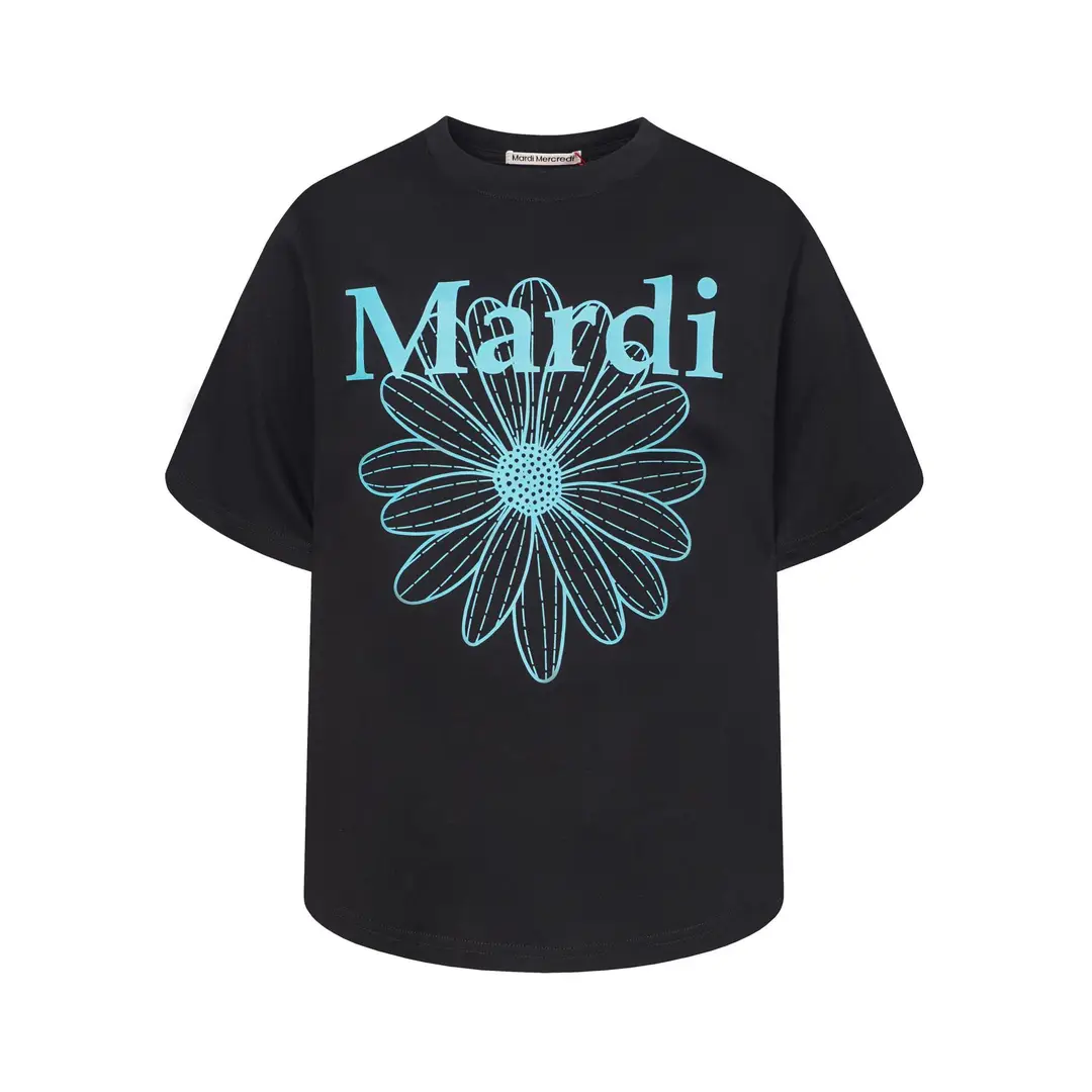 Korean Version In-Stock Mardi Short-Sleeve T-Shirt with Daisy and Dachshund Print, Same Style as Kim Go-Eun, Loose Fit Versatile Top for Women