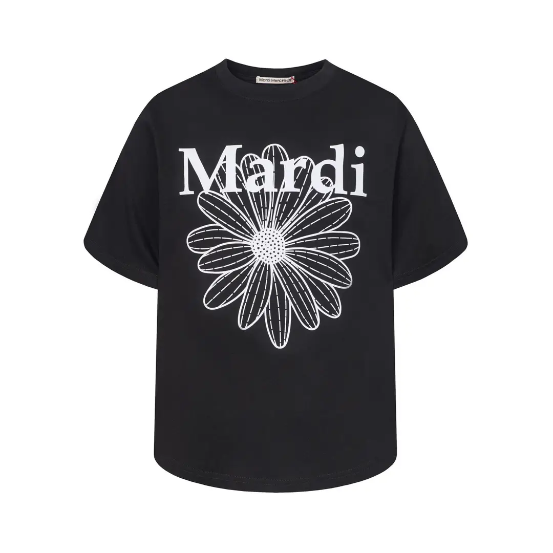 Korean Version In-Stock Mardi Short-Sleeve T-Shirt with Daisy and Dachshund Print, Same Style as Kim Go-Eun, Loose Fit Versatile Top for Women