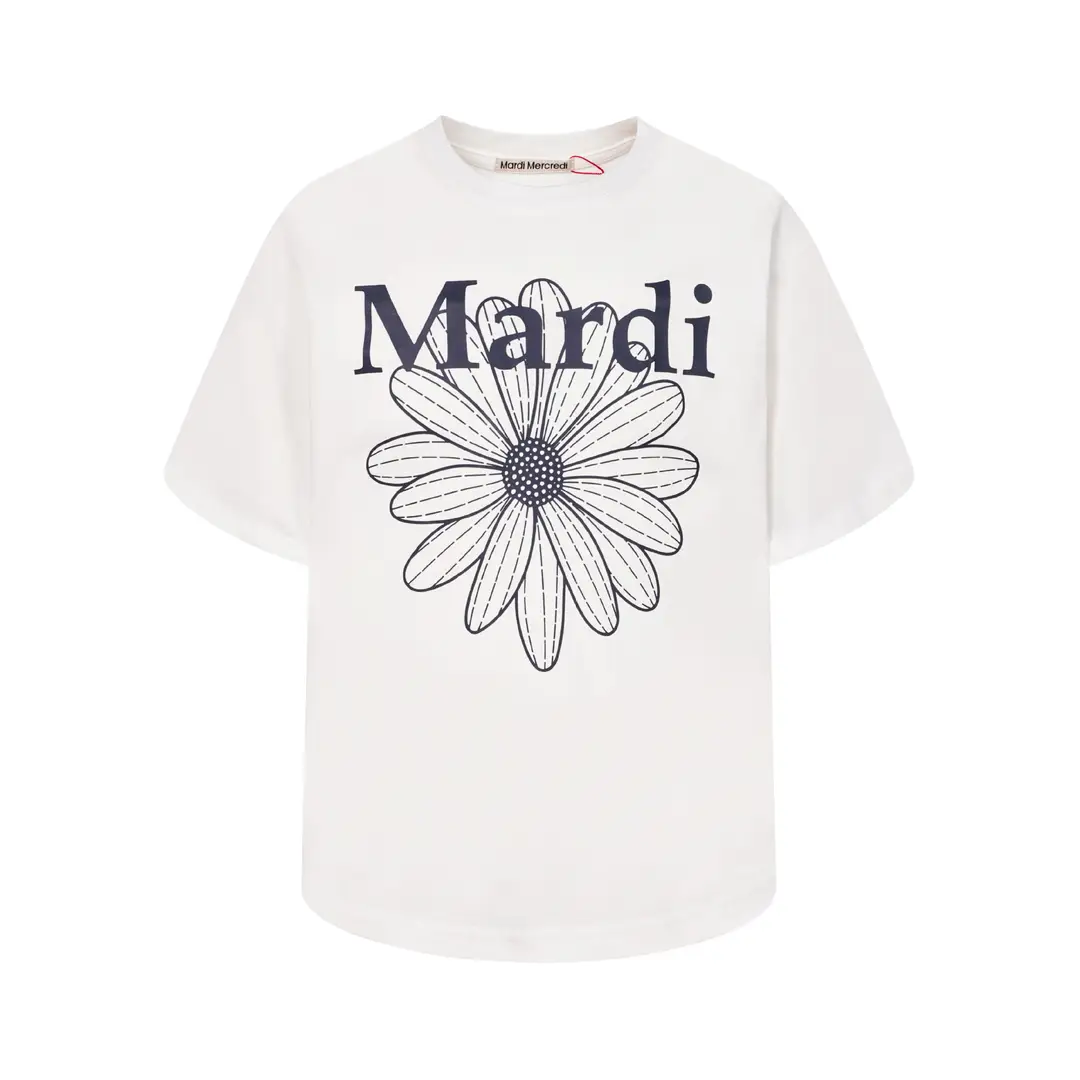 Korean Version In-Stock Mardi Short-Sleeve T-Shirt with Daisy and Dachshund Print, Same Style as Kim Go-Eun, Loose Fit Versatile Top for Women