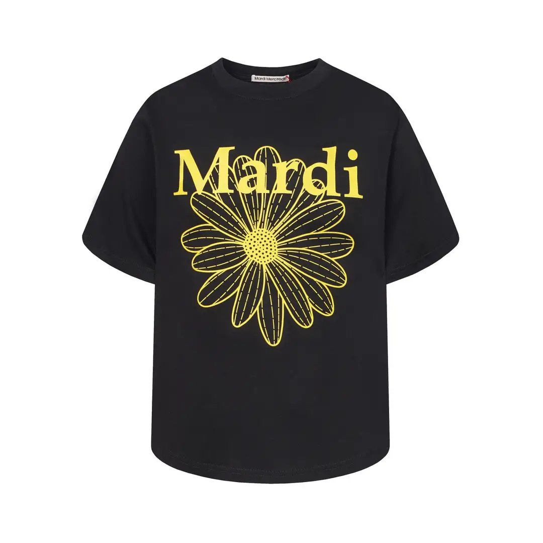Korean Version In-Stock Mardi Short-Sleeve T-Shirt with Daisy and Dachshund Print, Same Style as Kim Go-Eun, Loose Fit Versatile Top for Women