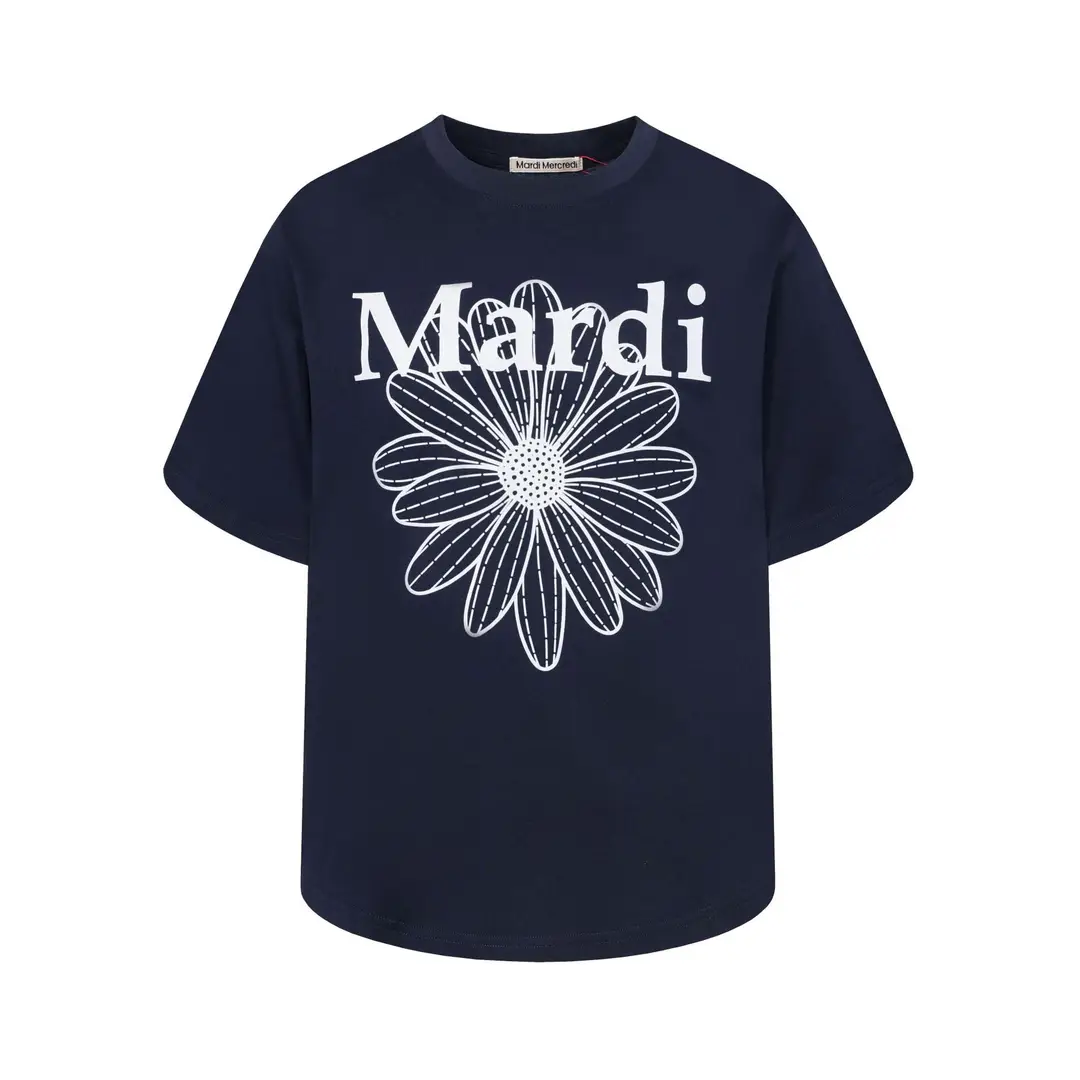 Korean Version In-Stock Mardi Short-Sleeve T-Shirt with Daisy and Dachshund Print, Same Style as Kim Go-Eun, Loose Fit Versatile Top for Women