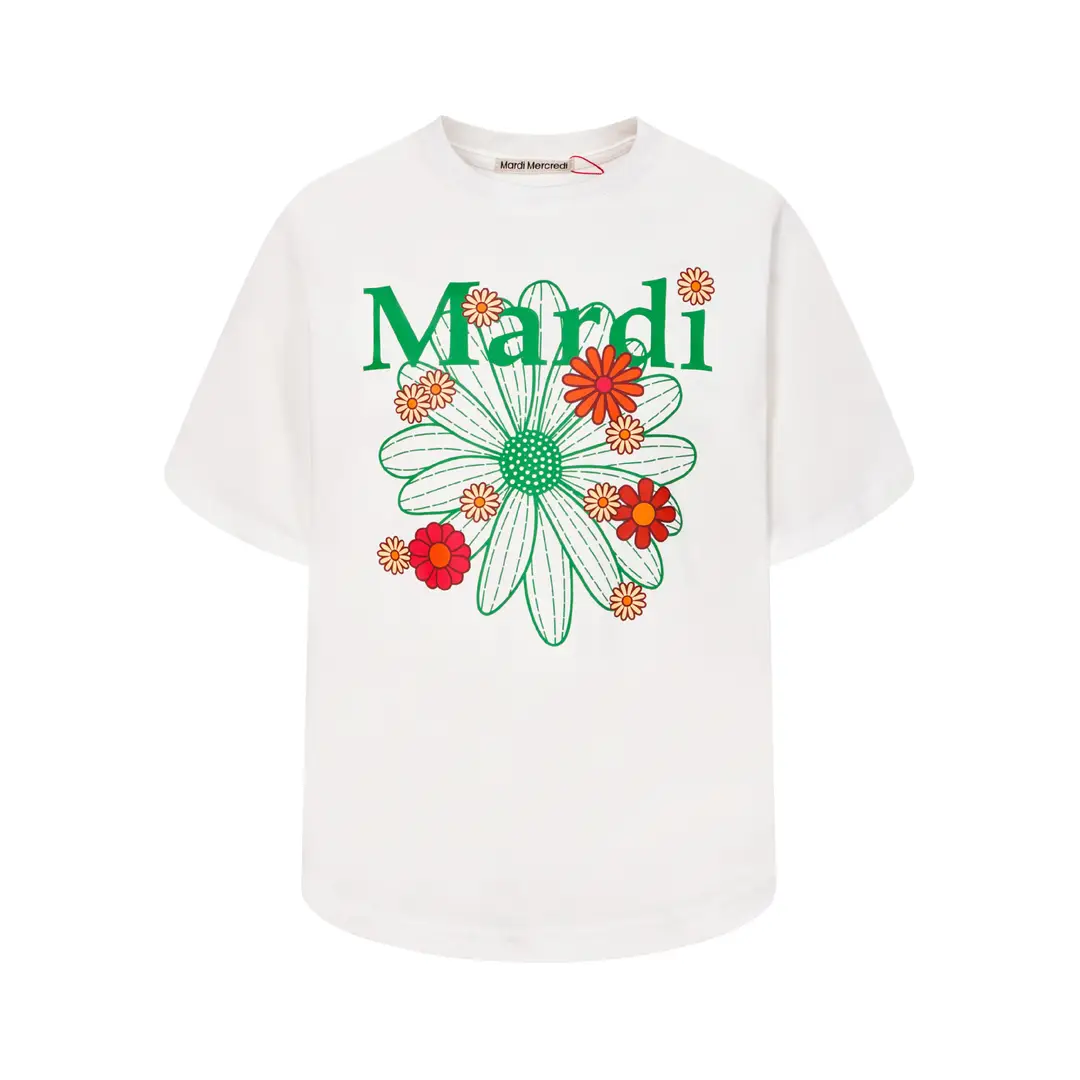 Korean Version In-Stock Mardi Short-Sleeve T-Shirt with Daisy and Dachshund Print, Same Style as Kim Go-Eun, Loose Fit Versatile Top for Women