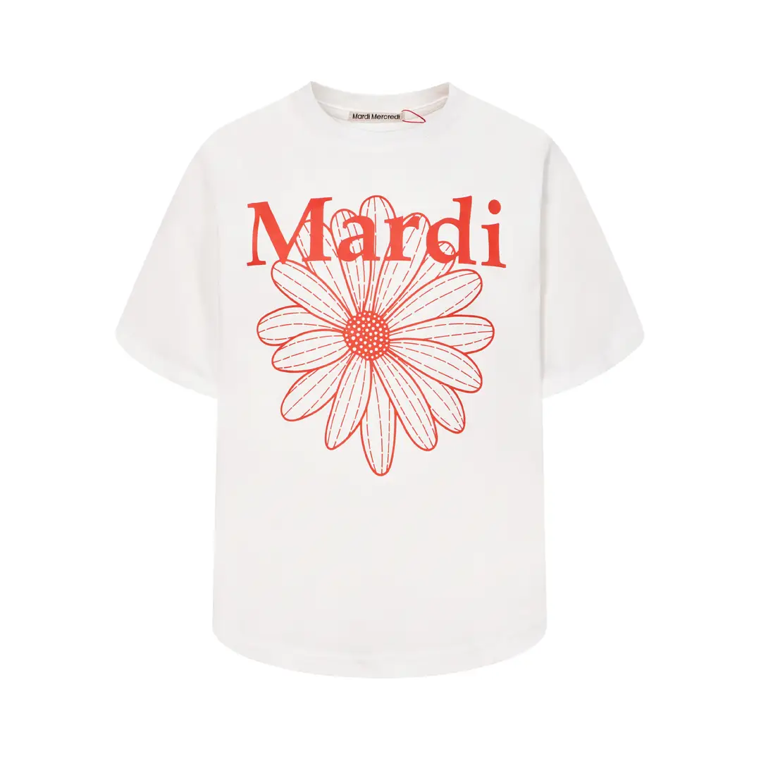 Korean Version In-Stock Mardi Short-Sleeve T-Shirt with Daisy and Dachshund Print, Same Style as Kim Go-Eun, Loose Fit Versatile Top for Women
