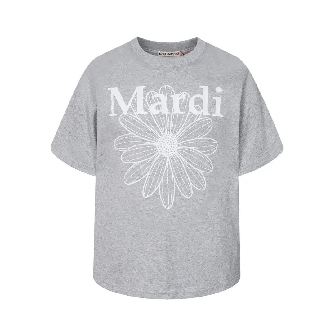 Korean Version In-Stock Mardi Short-Sleeve T-Shirt with Daisy and Dachshund Print, Same Style as Kim Go-Eun, Loose Fit Versatile Top for Women
