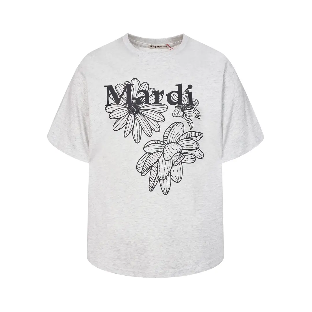 Korean Version In-Stock Mardi Short-Sleeve T-Shirt with Daisy and Dachshund Print, Same Style as Kim Go-Eun, Loose Fit Versatile Top for Women