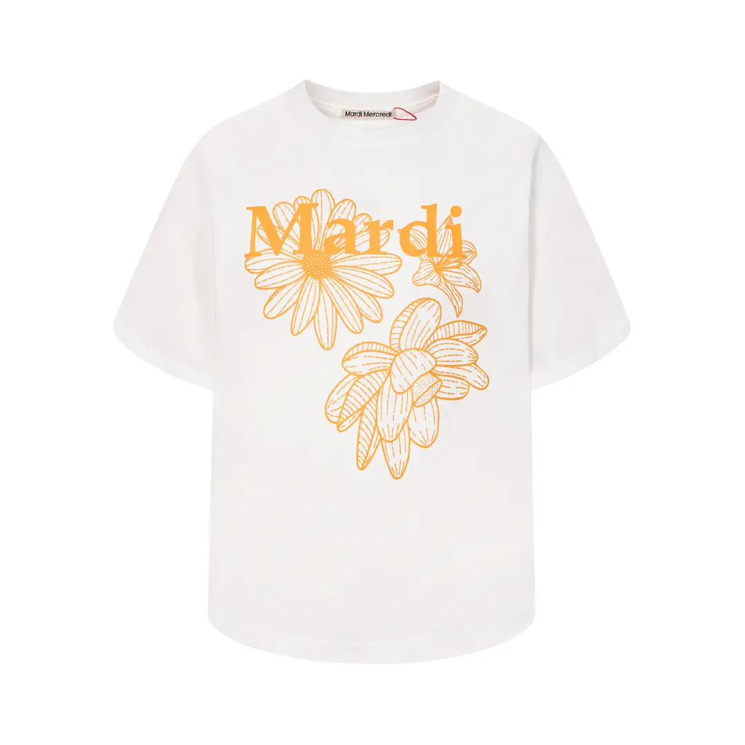 Korean Version In-Stock Mardi Short-Sleeve T-Shirt with Daisy and Dachshund Print, Same Style as Kim Go-Eun, Loose Fit Versatile Top for Women