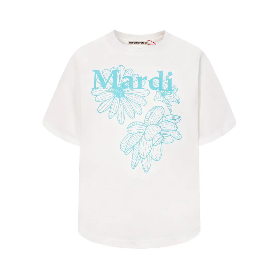 Korean Version In-Stock Mardi Short-Sleeve T-Shirt with Daisy and Dachshund Print, Same Style as Kim Go-Eun, Loose Fit Versatile Top for Women