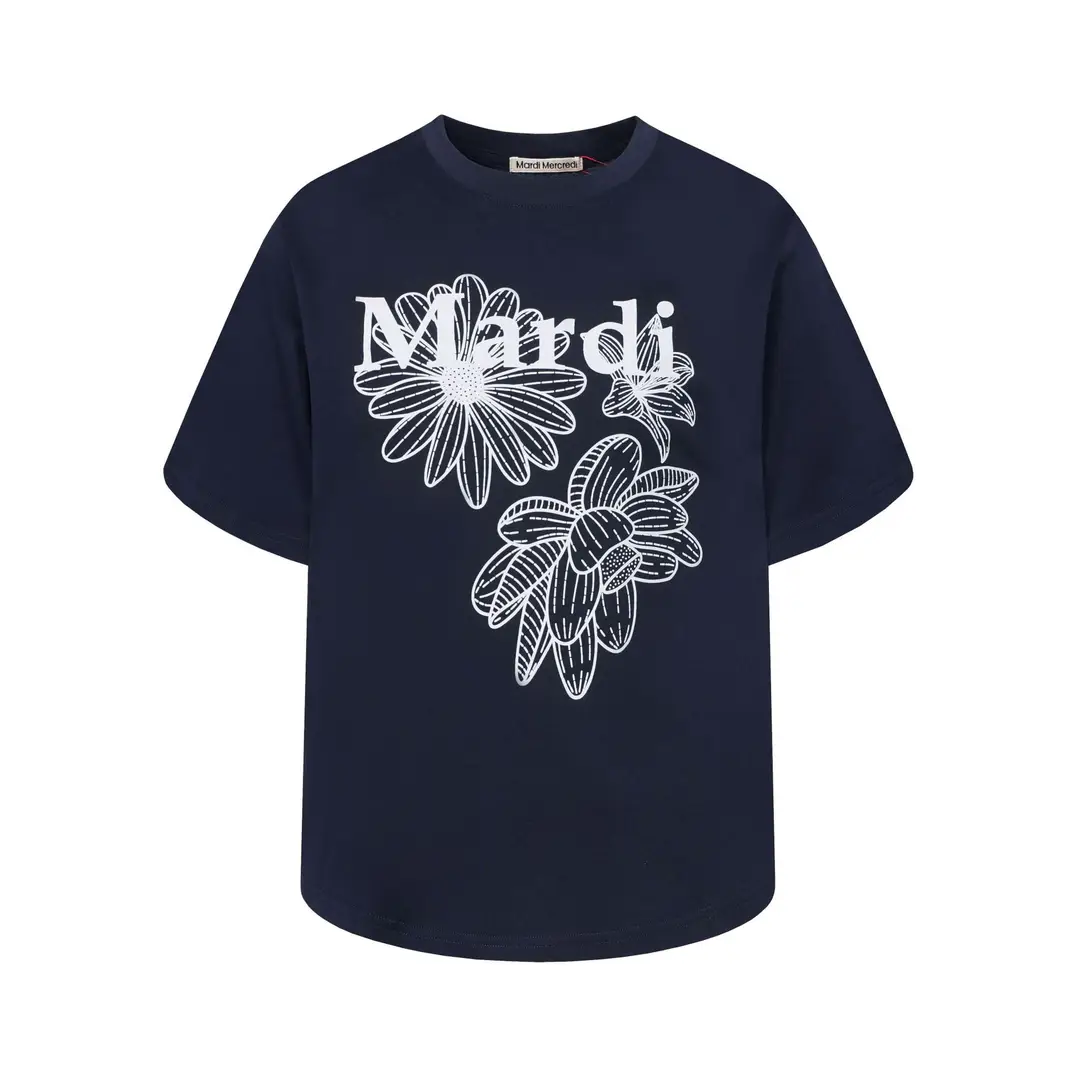 Korean Version In-Stock Mardi Short-Sleeve T-Shirt with Daisy and Dachshund Print, Same Style as Kim Go-Eun, Loose Fit Versatile Top for Women