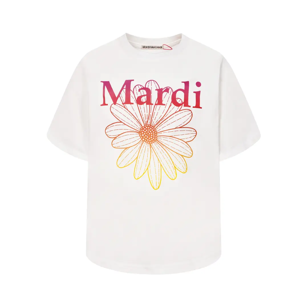 Korean Version In-Stock Mardi Short-Sleeve T-Shirt with Daisy and Dachshund Print, Same Style as Kim Go-Eun, Loose Fit Versatile Top for Women