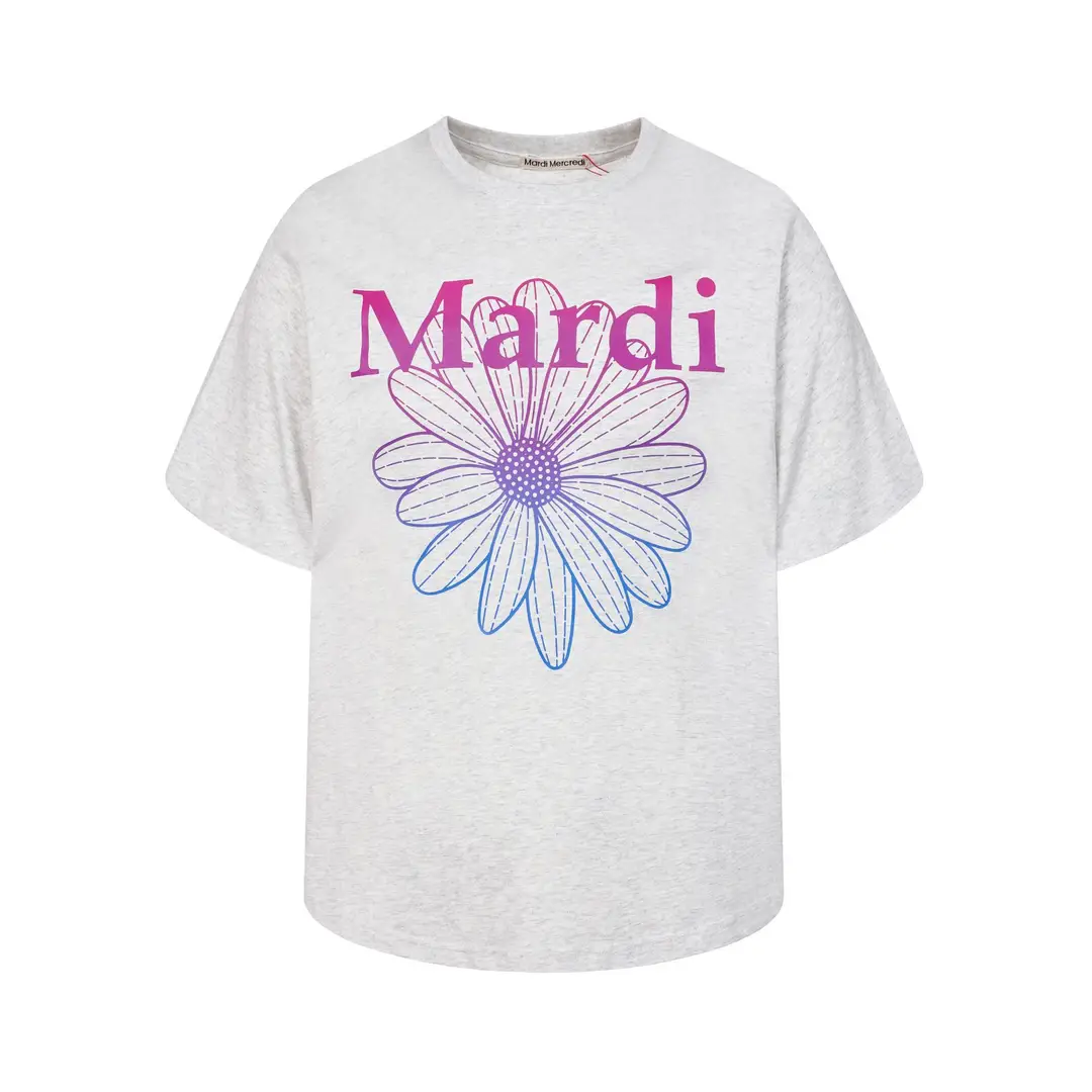 Korean Version In-Stock Mardi Short-Sleeve T-Shirt with Daisy and Dachshund Print, Same Style as Kim Go-Eun, Loose Fit Versatile Top for Women