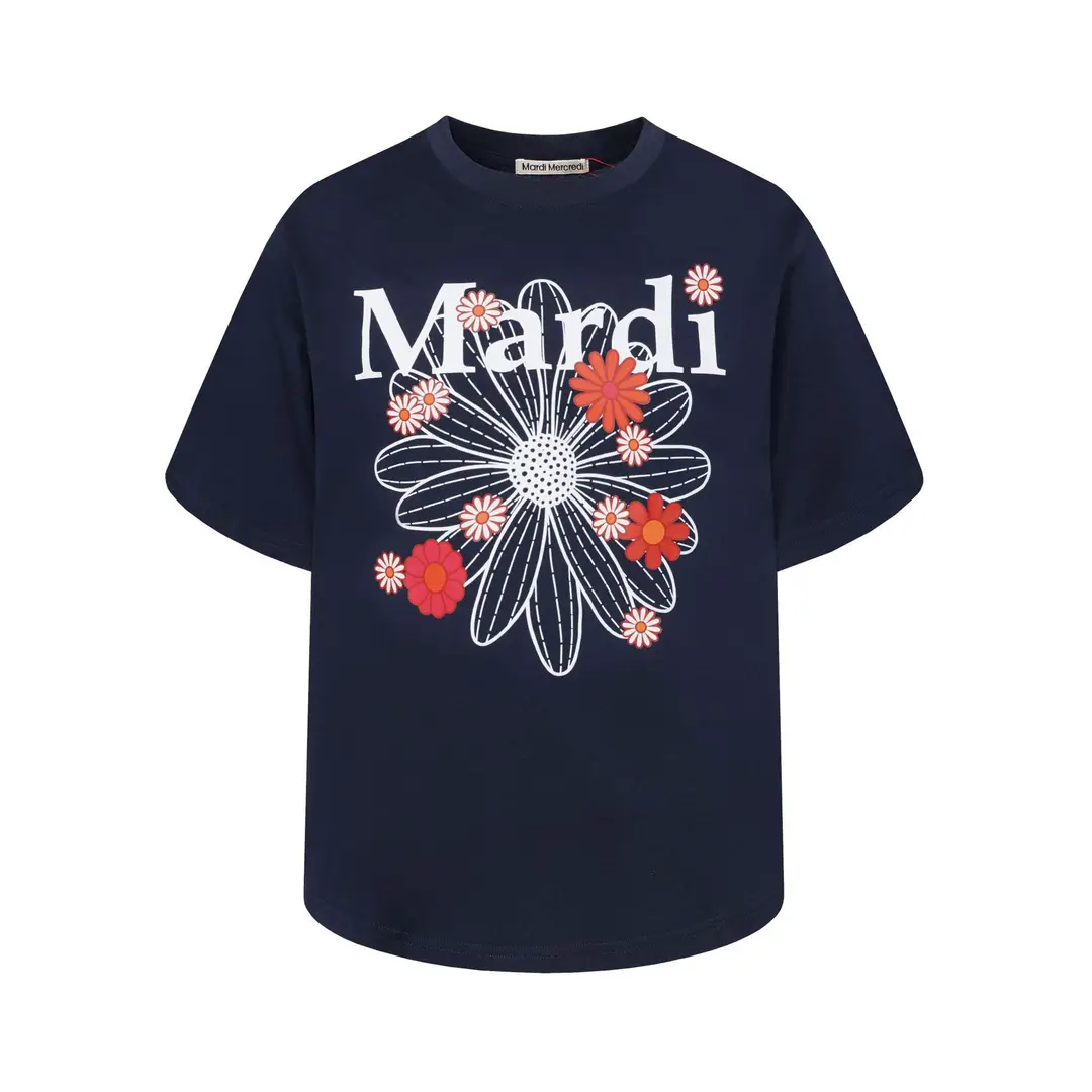Korean Version In-Stock Mardi Short-Sleeve T-Shirt with Daisy and Dachshund Print, Same Style as Kim Go-Eun, Loose Fit Versatile Top for Women