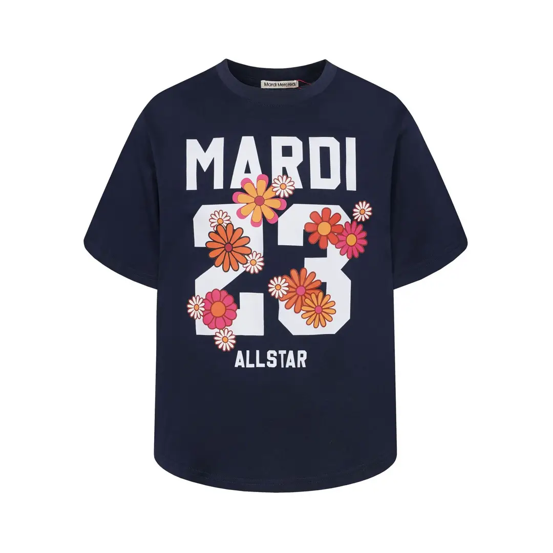 Korean Version In-Stock Mardi Short-Sleeve T-Shirt with Daisy and Dachshund Print, Same Style as Kim Go-Eun, Loose Fit Versatile Top for Women